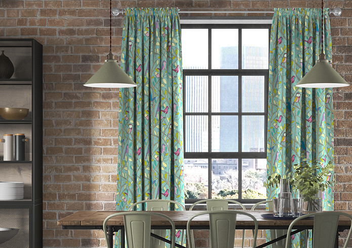 Tweety, Duckegg - Made to Measure Curtains - Image 3